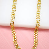 18K Gold Filled 9mm Double Curb Cuban Link Chain (F8)