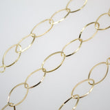 18K Gold Filled Oval PaperClip Chain (F152)