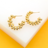Gold Beaded Latch Back Wired Earrings (J226)(J225)(J224)(J223)