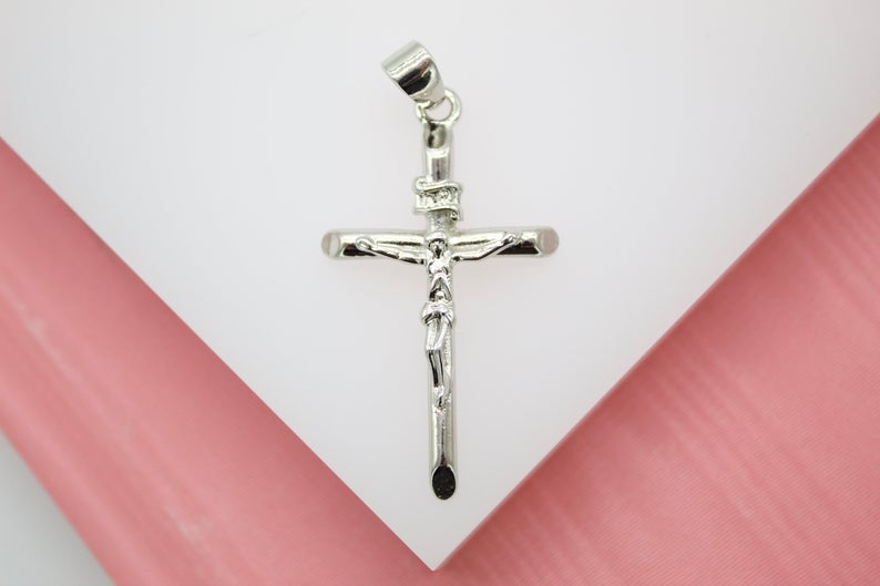 18K Gold Filled Slim Jesus Cross Crucifix Pendant (A283)