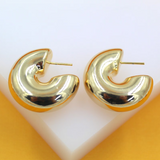 18K Gold Filled Thick Chunky Hoops (J210/J211/J219)