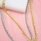 18K Gold Filled Designed Curb Choker Chain (G32)