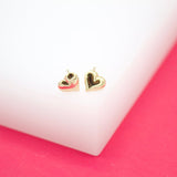 18K Gold Filled Heart Stud Earrings (L5)