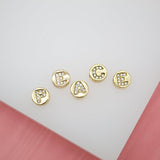 18K Gold Filled Initial Letter Name Pendants With CZ Stones
