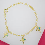 18K Gold Filled Umbrella ABC Charm Bracelet