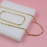 18K Gold Filled Rounded Figaro Inspired Box Chain (F264A) (I35)