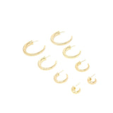 18K Gold Filled Thick Open Hoop Stud Hoops Earrings (K13A)(K137)(K140B)