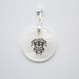 Stone 18K Gold Filled Boy & Girl Madre Pearl Pendant