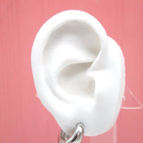 18K Rhodium Filled Huggies Earrings (Style A)