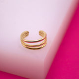 Gold Filled Triple Layer Ear Cuff Earrings (L177)