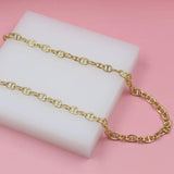18K Gold Filled 5mm Puffy Anchor Mariner Link Chain Necklace (G204A)