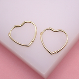 18K Gold Filled Heart Shaped Earrings | Curved Heart Shaped Huggies (L237)
