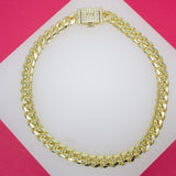 18K Gold Filled 7mm Thick Curb Cuban Chain Anklet With CZ Clasp Anklet