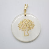 18K Gold Filled Tree Of Life Madre Pearl