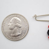 18K Gold Filled Azabache Red And Black Bead Pin