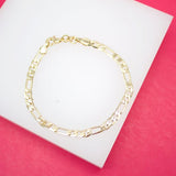 18K Gold Filled Figaro 4mm Chain Bracelet (I253)