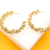 Gold Beaded Latch Back Wired Earrings (J226)(J225)(J224)(J223)