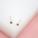18K Gold Filled Stud Earrings With CZ Cubic Zirconia Stone
