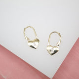 18K Gold Filled Heart Lock French Hook Earrings (L212)