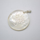 18K Gold Filled Tree Of Life Madre Pearl