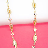 18K Gold Filled Sea Ocean Puka Shell Charm Necklace With Round Clear CZ Stones