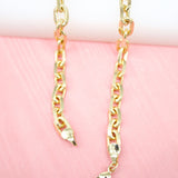 18K Gold Filled 6mm Small Thick Clip Link Chain (F170)