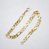 18K Gold Filled Figaro 5mm Link Chain Bracelet (I259)