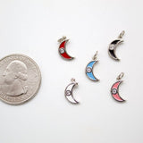 18K Gold Filled Enamel Moon Pendant