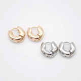 18K Gold Filled Rounded Thick Huggies Earrings (L242)