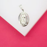 18K Rhodium Filled Our Lady of Guadalupe Pendant (A21)