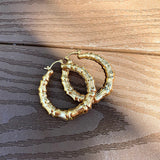 Gold Filled Hoops, Thick Gold Hoop Earrings, Gold Filled Earrings, Gold Hoop Earrings, Gold Filled Bamboo Earrings, Gold Earring Hoop (K44)