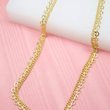 18K Gold Filled Designed Curb Choker Chain (G32)