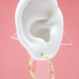18K Gold Filled Paper Clip Open Hoop Earrings (K165)(K168)(K211)(K235)