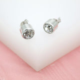 18K Gold Filled Stud Earrings With CZ Cubic Zirconia Stone