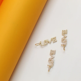 Gold Love Pendant With Zirconia Stones For 18K Gold Filled (A265)