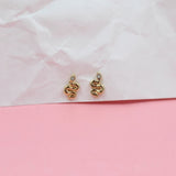 18K Gold Filled Snake Earrings With CZ Zirconia Stones (K336)