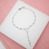 Gold Filled Cross and Virgin Mary Charm Bracelet (I52A)