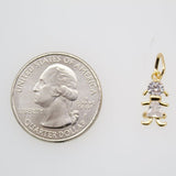18K Gold Filled CZ Stone Pendant Boy & Girl