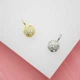 18K Gold Filed Small Round With CZ Stones