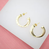 18K Gold Filled Triple Hoop Open Hoop Earrings (L47)