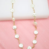 18K Gold Filled Round Pearl Necklace (F244)
