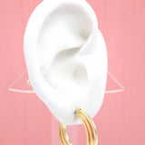 18K Gold Filled Triple Hoop Open Hoop Earrings (L47)
