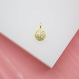 18K Gold Filed Small Round With CZ Stones