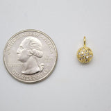 18K Gold Filed Small Round With CZ Stones
