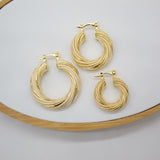 Textured Twisted Lever Back Hoop Earrings (J94)(J98)(J99)