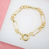 18K Gold Filled 8mm Solid Rolo Round Link Bracelet (I69B)