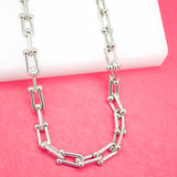 18K Rhodium Filled Bead Link Chain (F285)