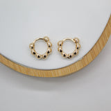 18K Gold Filled Beaded Huggies (K253) (L343)