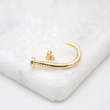 18K Gold Filled Curved Nail Stud Earrings (K228)