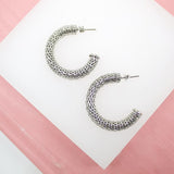 18K Rhodium Filled Coreana Open Hoop Earrings (K54)